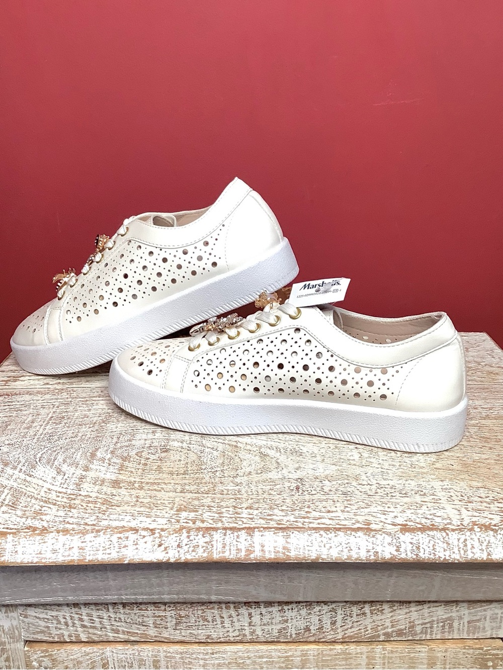 DV Roxanne Off White Airy Platform Sneakers Bee & Butterfly Bling Charms - Picture 9 of 16